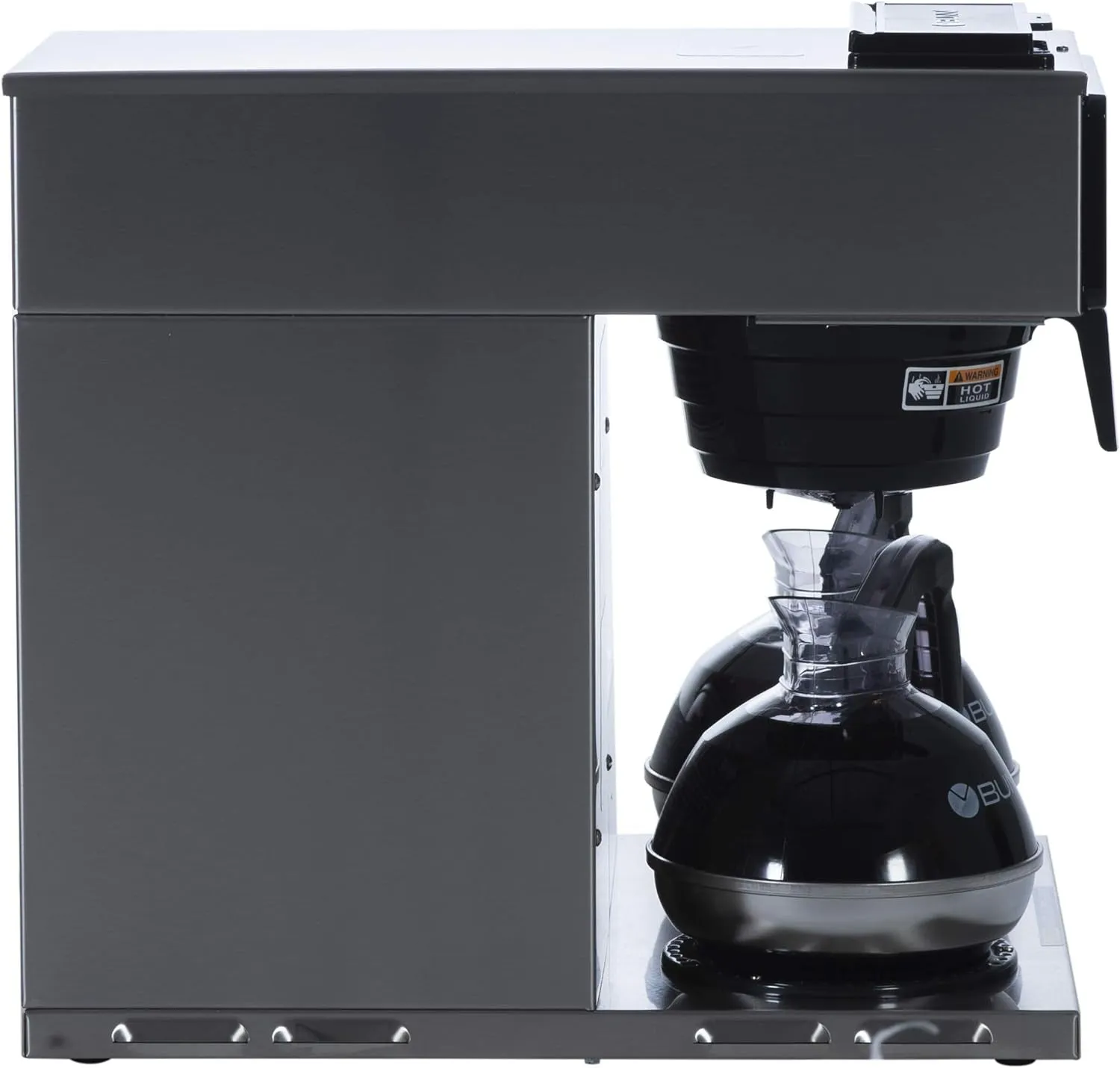 VP17-3, 12-Cup Low Profile Pourover Commercial Coffee Maker, 3 Lower Warmers, 13300.0003,Silver