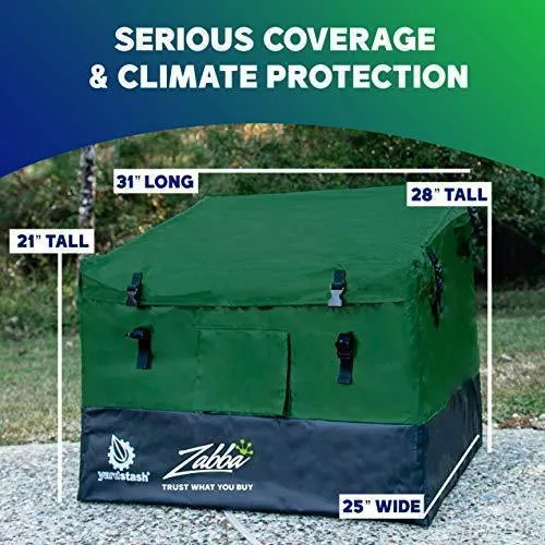YardStash YSSB02 Outdoor Storage Deck Box, Medium, Green