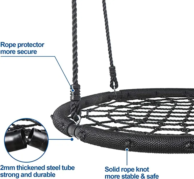 ZENY™ 48'' Kids Web Tree Swing Spide Net Swing with Adjustable Rope