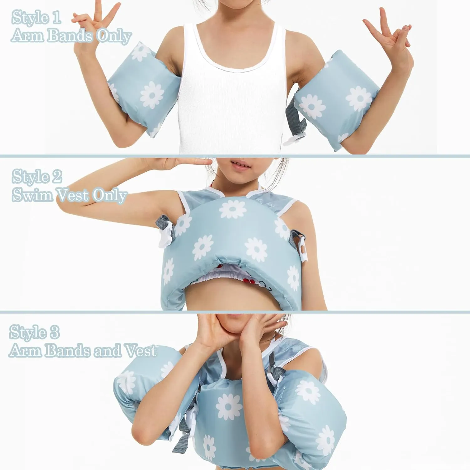 Zeraty Puddle Jumper Toddler Swim Vest for Kids, Toddler Floaties 2-3-4-5-6, Puddle Jumper 25-30-50-66 lbs Detachable Pool Float Kids and Arm Floaties Water Wing Boys and Girls